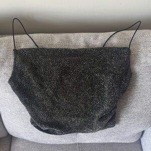 Zara Black Glitter Crop Top